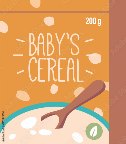 Baby cereal pack vector illustration