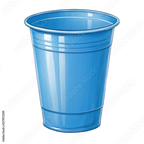 Wallpaper Mural Digital Painting of a Blue Plastic Cup Isolated on Transparent Background, Party Cup Illustration, Beverage Container, Plastic cup, party supplies, digital art Torontodigital.ca