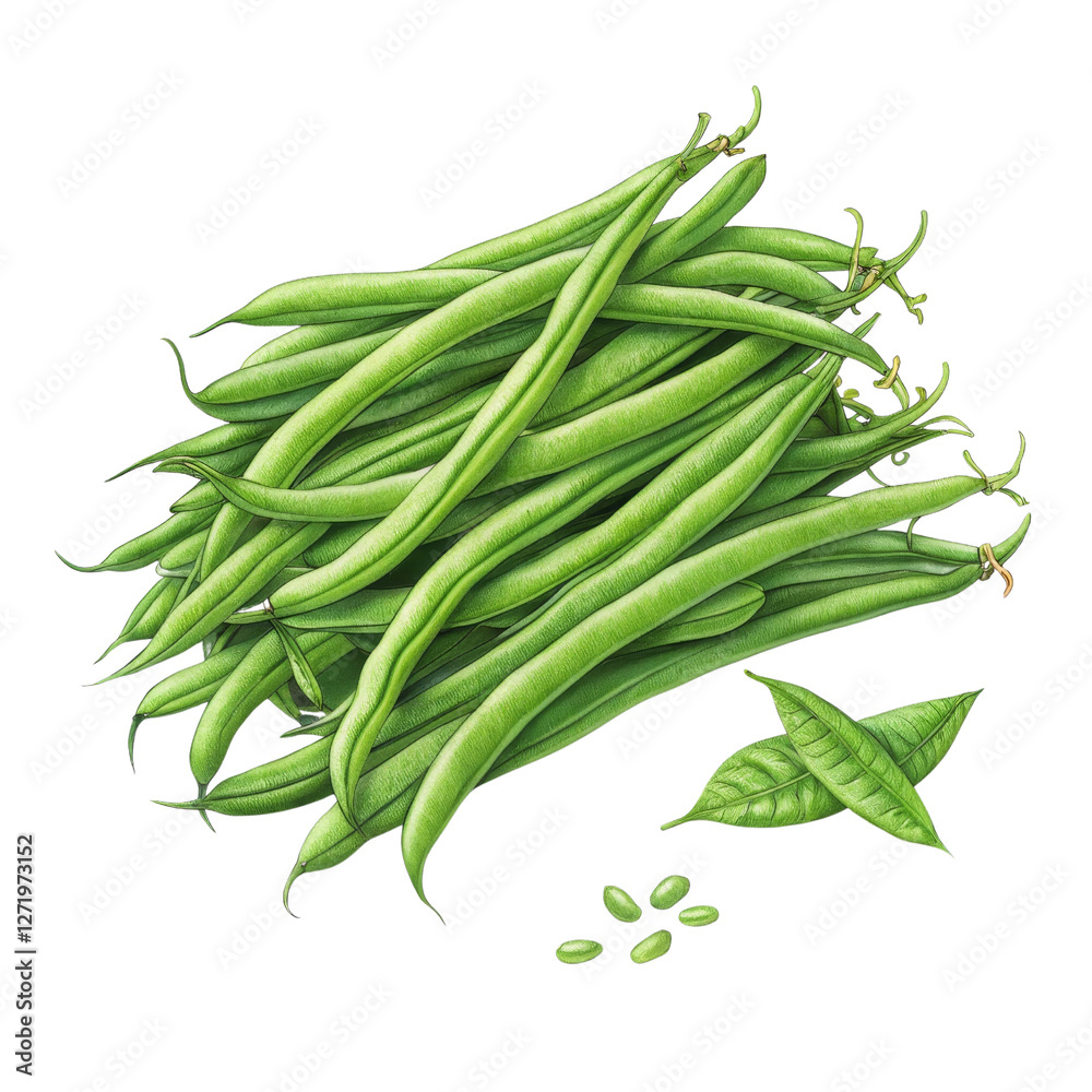 Green Beans Illustration Bunch with Leaves and Seeds, Isolated on Transparent Background, Digital Painting, Produce, Vegetable, Green beans, illustration, food Green Beans Illustration Bunch with Leaves and Seeds, Isolated on Transparent Background, Digital Painting, Produce, Vegetable, Green beans, illustration, food