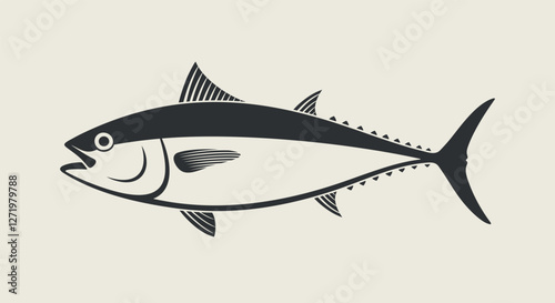 Tuna logo. Isolated tuna on white background