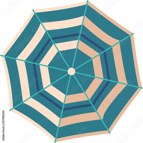 Striped beach umbrella vector illustration