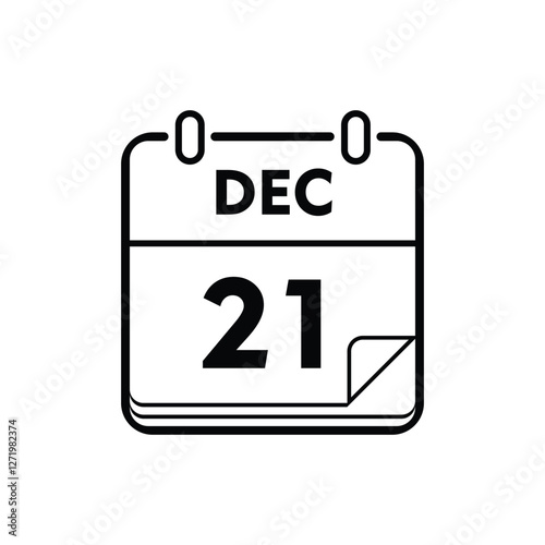 calender icon, 21 december icon with white background