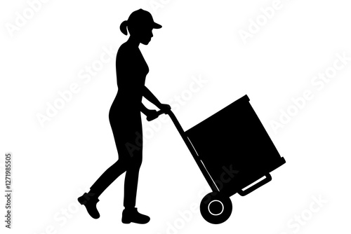 silhouette of a woman with suitcase