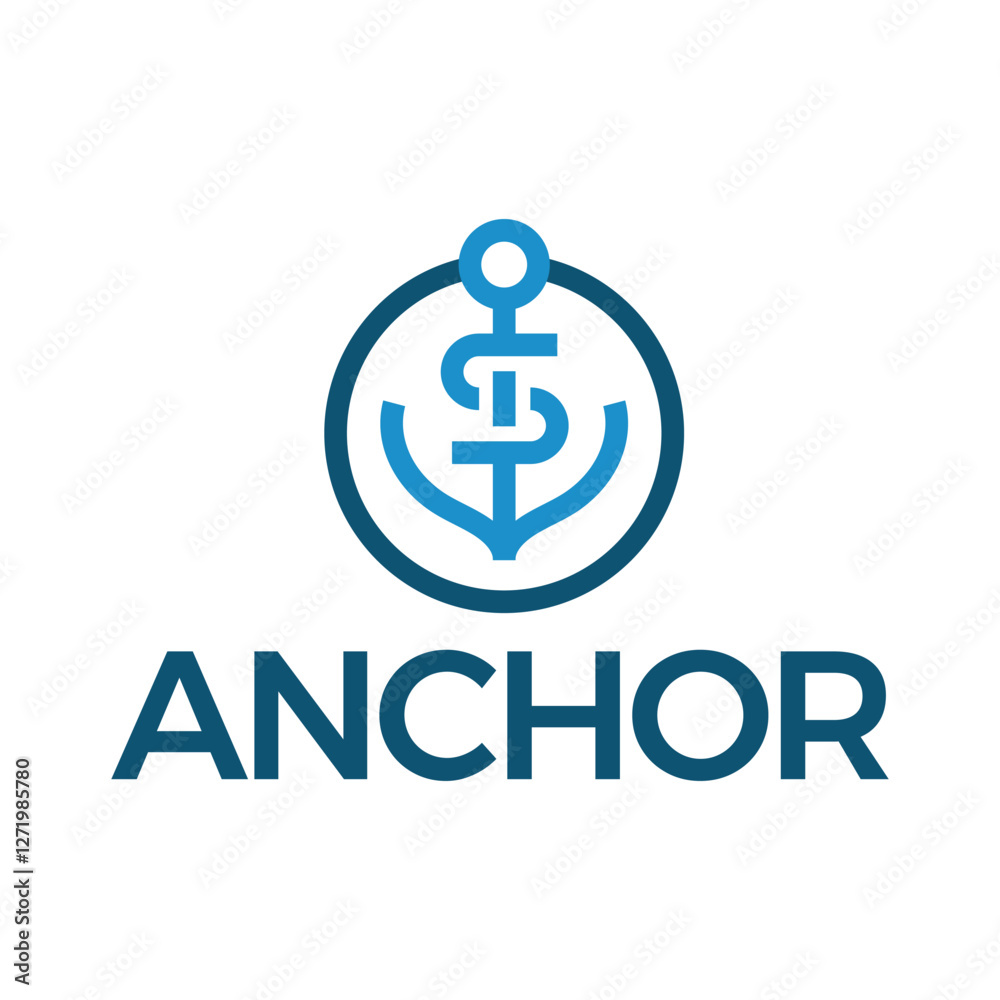 abstract anchor flat minimalist logo design abstract anchor flat minimalist logo design