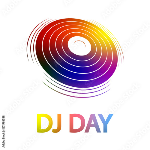 DJ day record, vector art illustration.