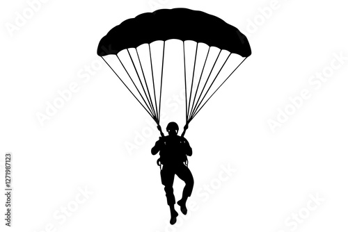silhouette of a man with parachute