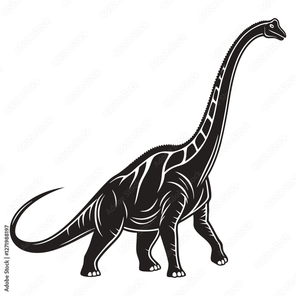 Obraz premium Dinosaur Silhouette Brachiosaurus Isolated Vector Design