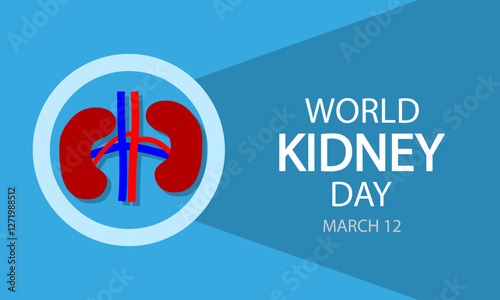 Kidney world day logo, vector art illustration.