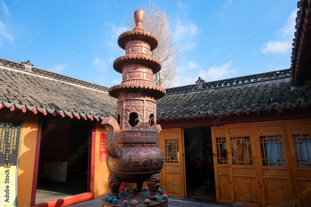 中国 上海市、七宝古鎮のお寺、南七宝寺