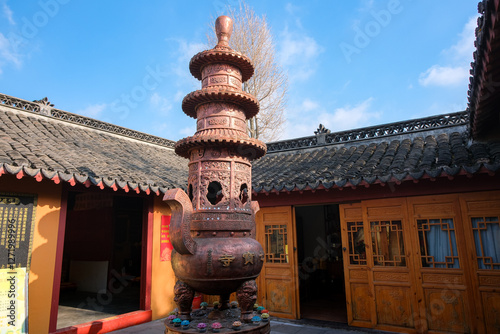 Obraz na płótnie 中国 上海市、七宝古鎮のお寺、南七宝寺 w salonie