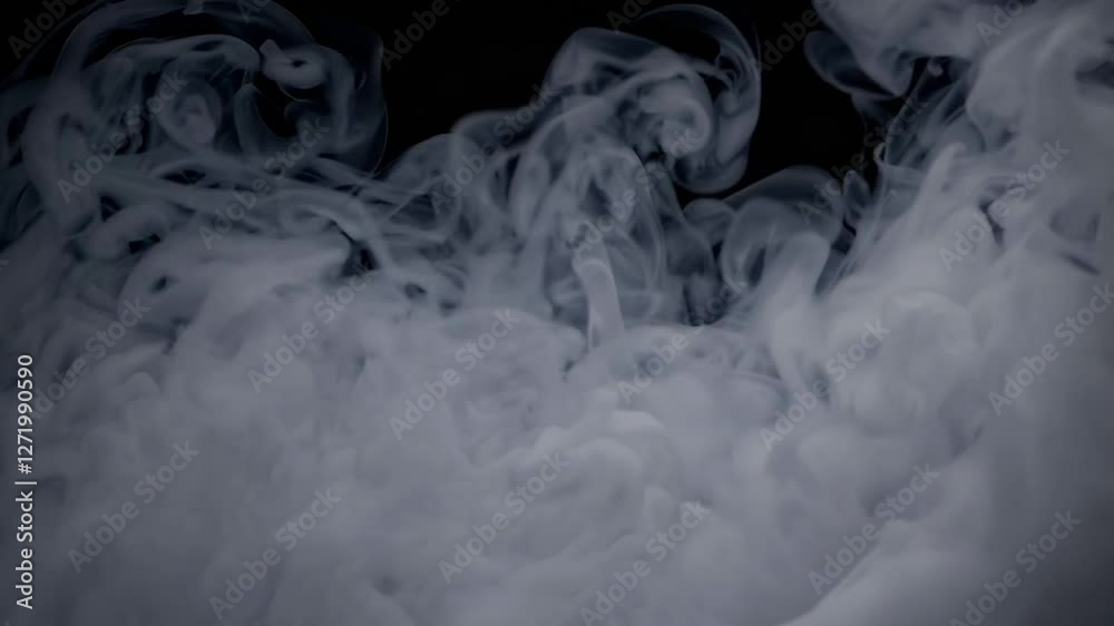 Mystical swirling smoke against dark background, atmospheric and mysterious mood