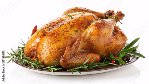 Golden Roasted Whole Chicken with Herbs Delicious Meal photo