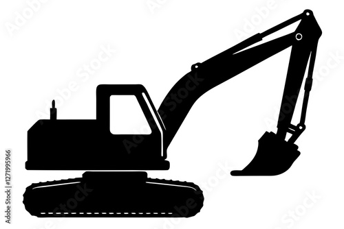 excavator on a white background