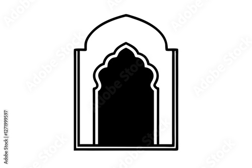 Monochrome arch shape Traditional Indian