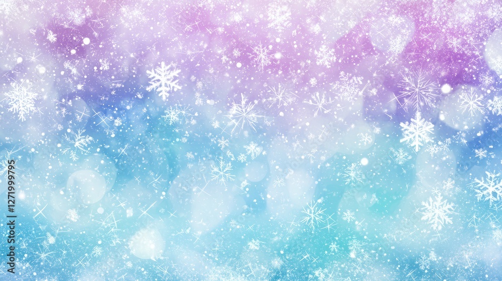 Pastel winter background with snowflakes and bokeh. Pastel winter background with snowflakes and bokeh.