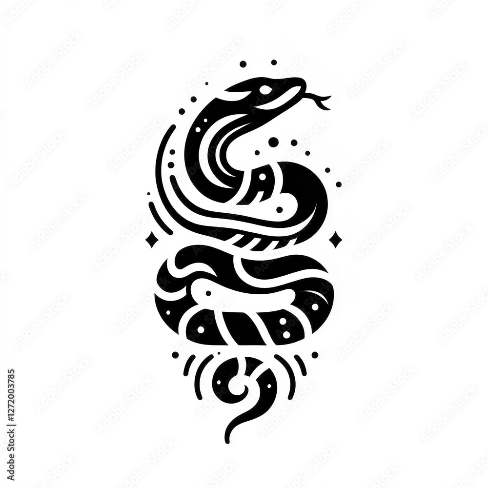 Obraz premium abstract snake tattoo, decoration isolated on white background