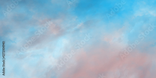 Abstract cloud sky watercolor digital art painting for texture dramatic sky summer heaven is colorful clearing good weather and beautiful background, dramatic fluffy summer clouds dusk sky background.
