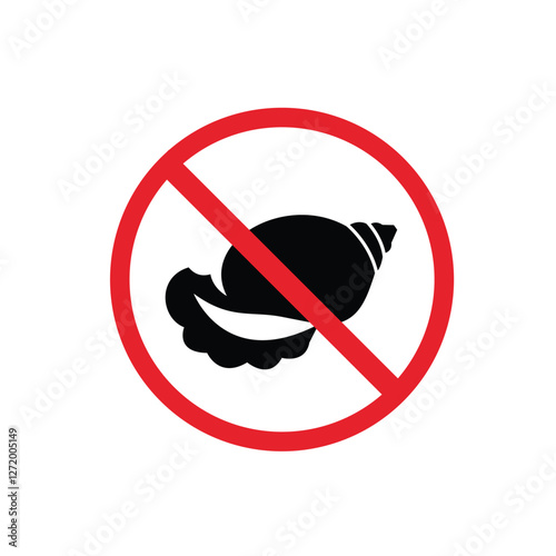 prohibited and dangerous signs. conch danger. it is forbidden to bring conch
