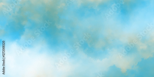 Abstract cloud sky watercolor digital art painting for texture dramatic sky summer heaven is colorful clearing good weather and beautiful background, dramatic fluffy summer clouds dusk sky background.