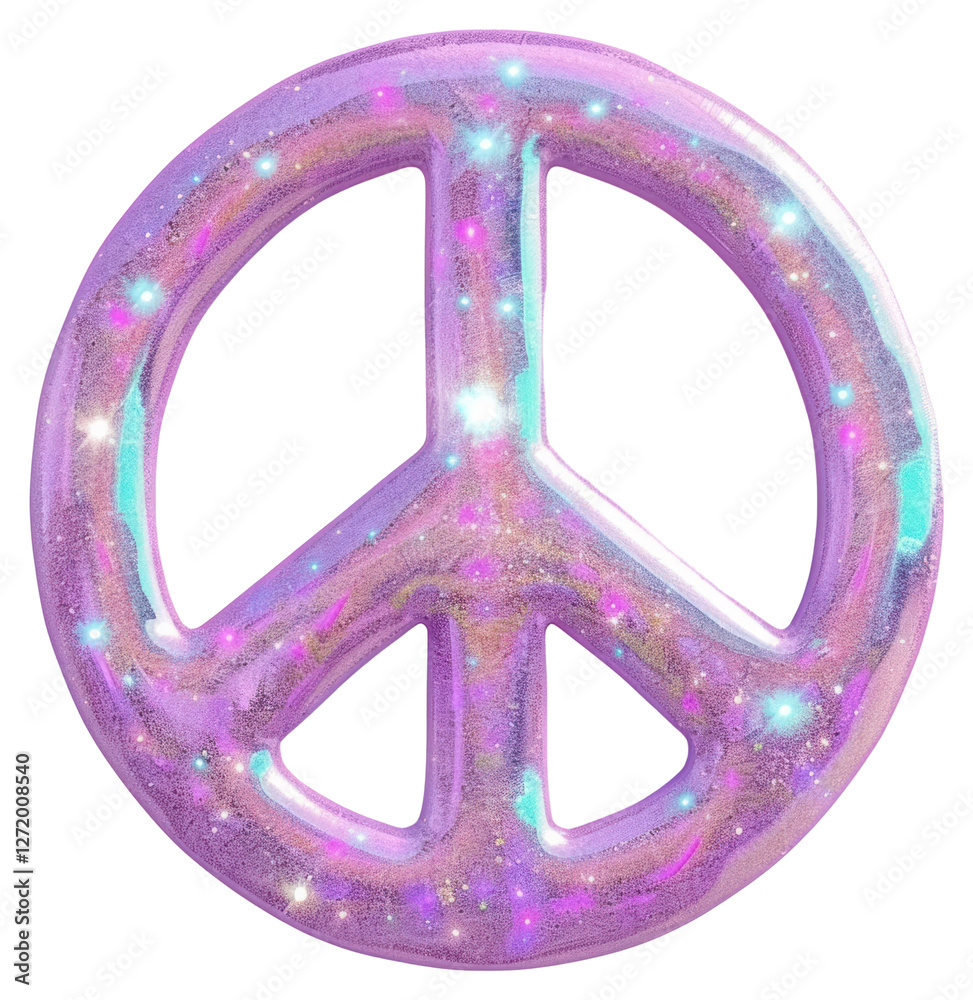 PNG Celestial graphic of single peace sign icon background glitter symbol.