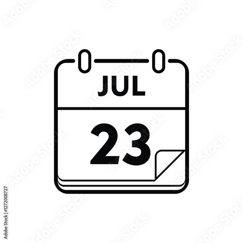 calender icon, 23 july icon with white background
