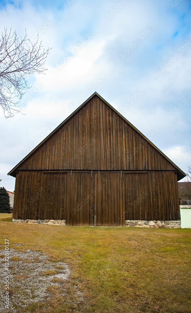 front view of a wooden barn in the Lower Austrian Waldviertel district front view of a wooden barn in the Lower Austrian Waldviertel district