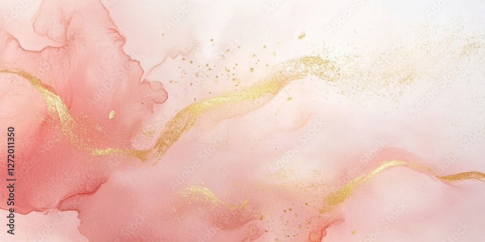Elegant abstract art with pink hues and gold accents Elegant abstract art with pink hues and gold accents