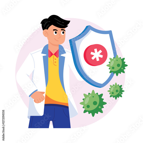 Virus Protection Concepts Style illustrations. EPS 10 File stock illustration