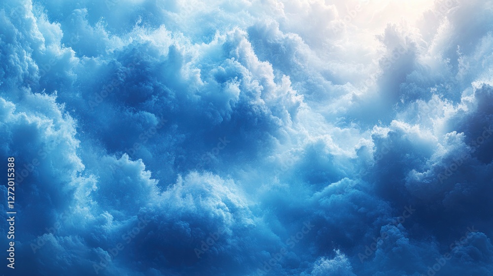 Naklejka premium Blue Sky, Dramatic Cloudscape, Sunrise, Background Texture