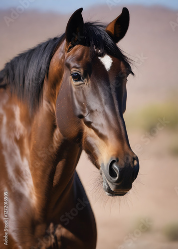 portrait of a brown horse