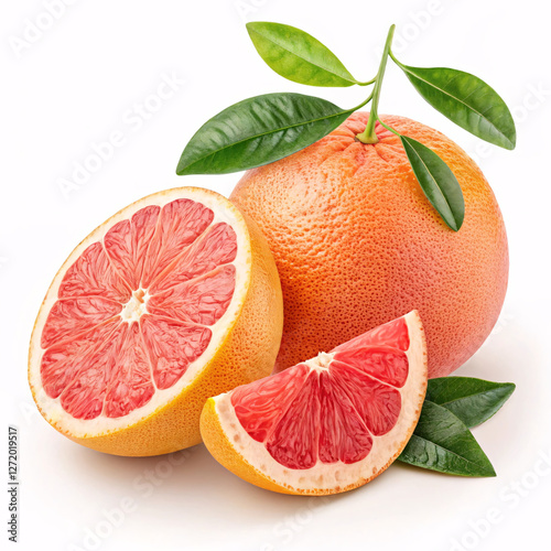Blood red oranges isolated on white background with clipping path and full depth of field
