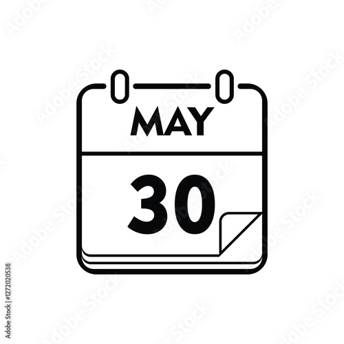 calender icon, 30 may icon with white background