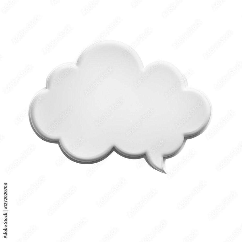 Cloud-shaped speech bubble isolated on white Cloud-shaped speech bubble isolated on white