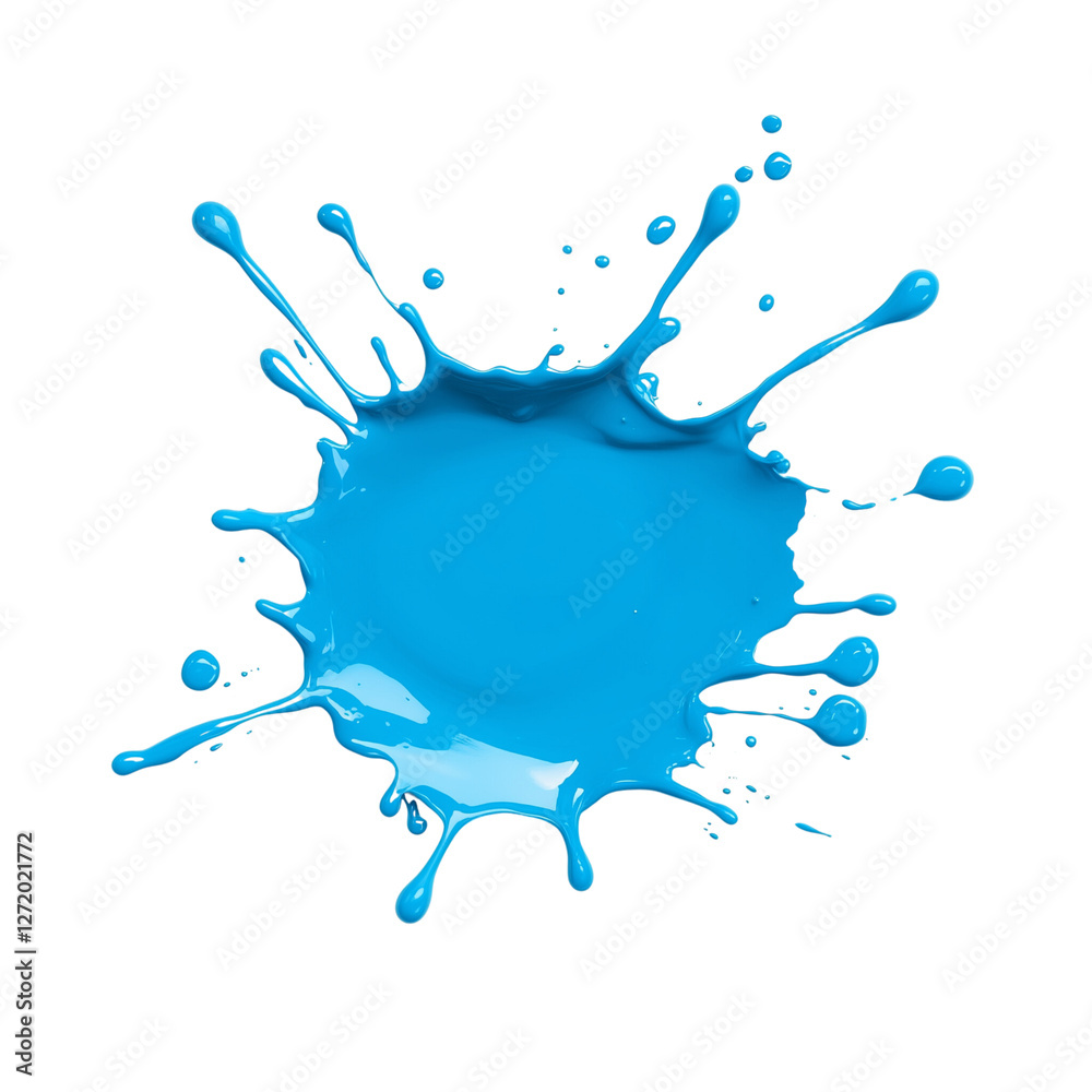 Naklejka premium Blue paint splash isolated on white
