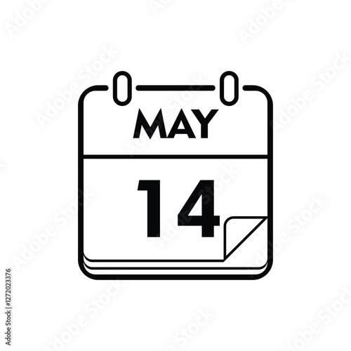 calender icon, 14 may icon with white background