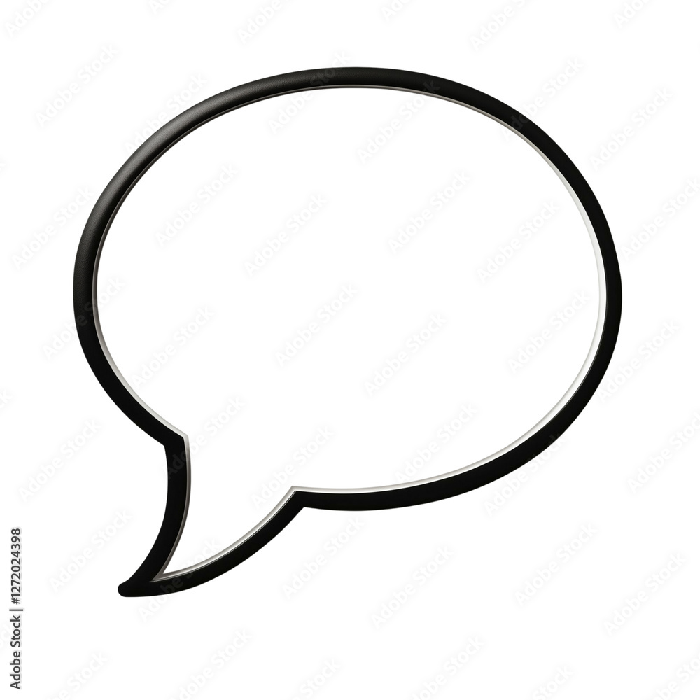 Speech bubble with black outline isolated on white Speech bubble with black outline isolated on white