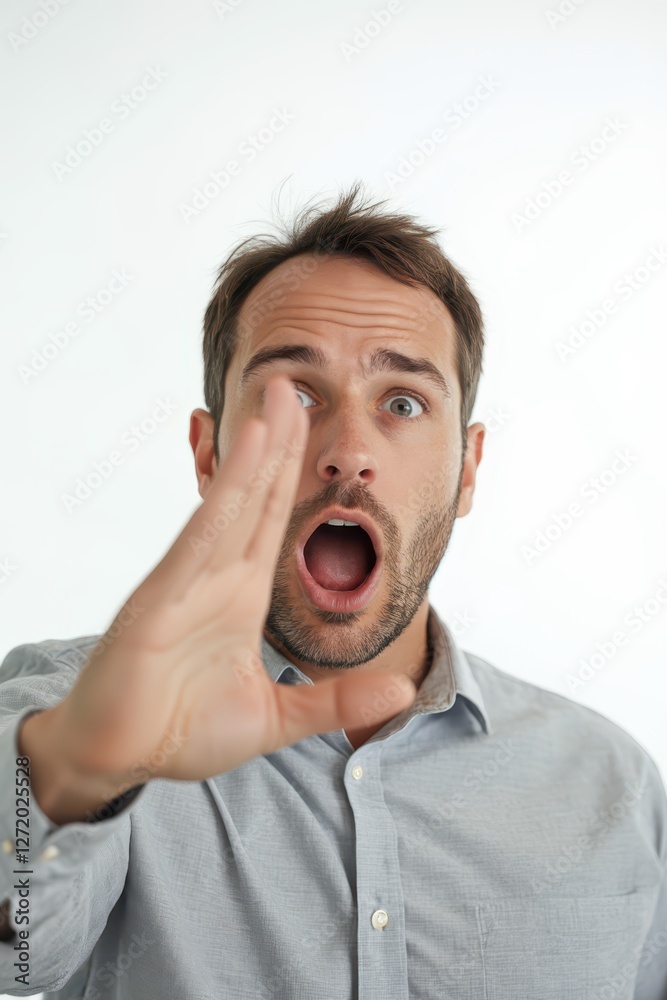 a man is making a stop sign with his hands a man is making a stop sign with his hands
