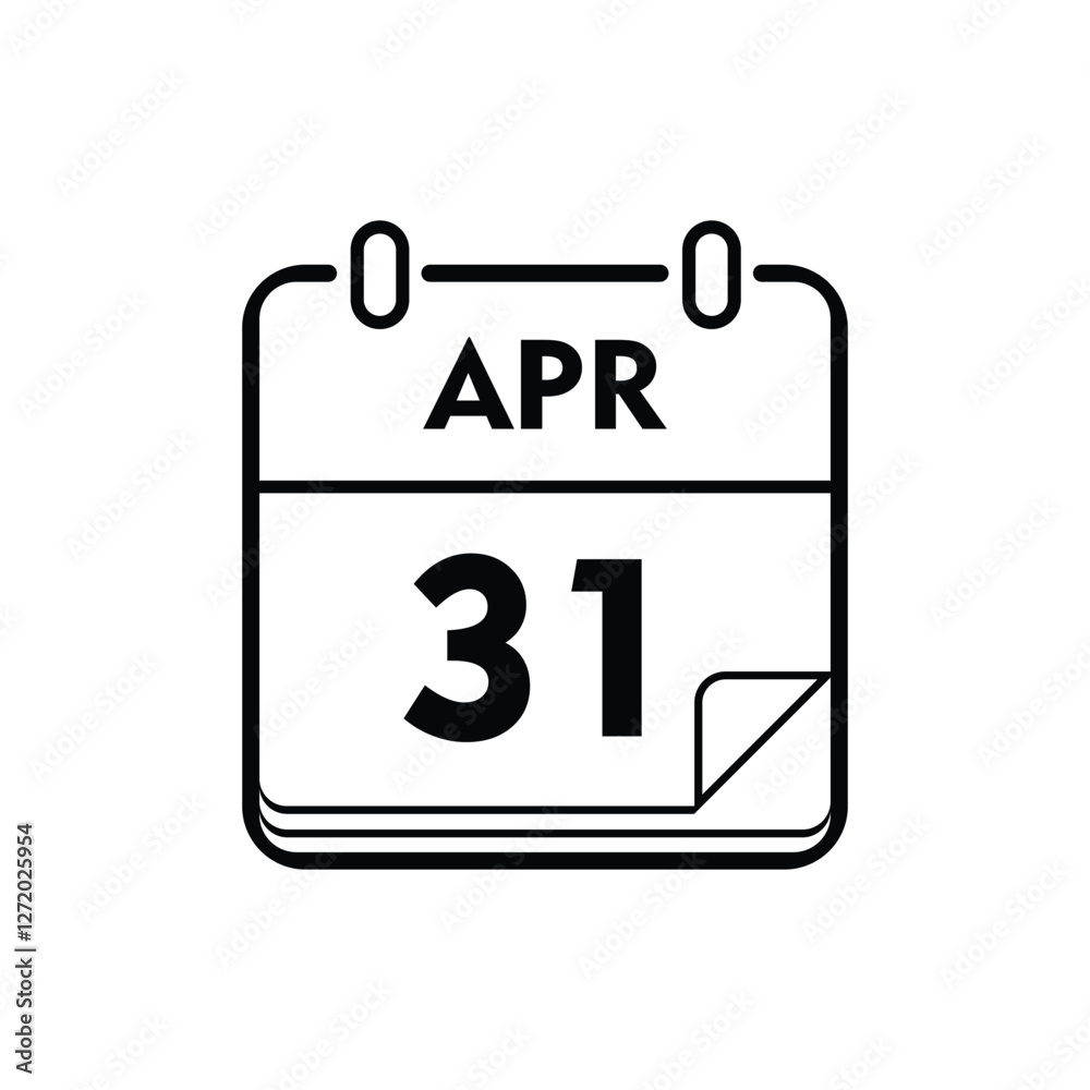calender icon, 31 april icon with white background calender icon, 31 april icon with white background