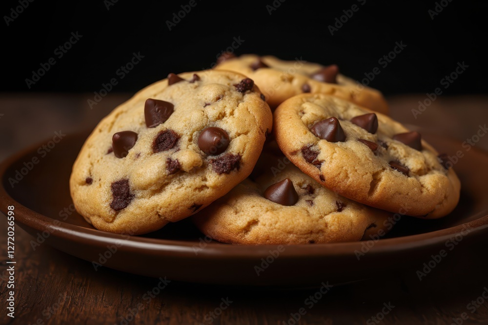 chocolate chip cookies on a plate chocolate chip cookies on a plate