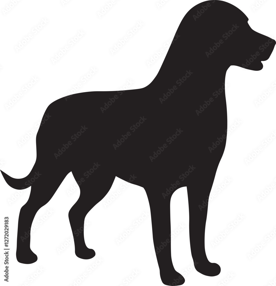 Dog Design Silhouette Vector Art Illustration on a White Background Dog Design Silhouette Vector Art Illustration on a White Background