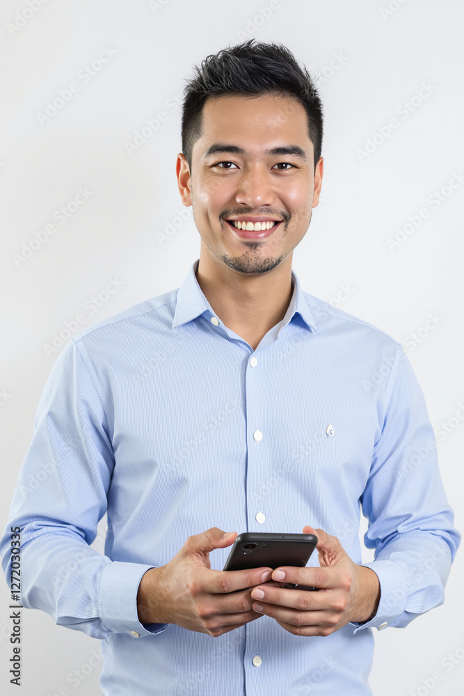 Professional Portrait of a Young Malaysian Man with Smartphone Professional Portrait of a Young Malaysian Man with Smartphone