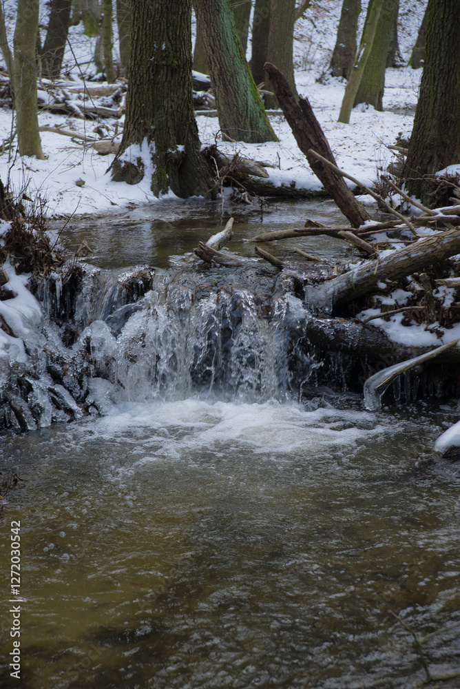small mountain waterfall in a park near bratislava small mountain waterfall in a park near bratislava