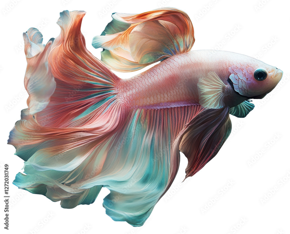 Fototapeta premium PNG Siamese fighting fish colors underwater goldfish.