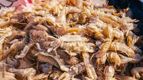 Freshly salvaged skin shrimp
