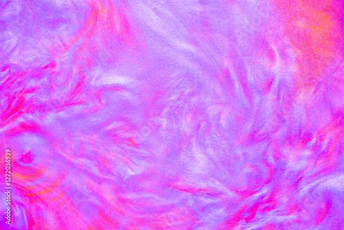 Shimmering multicolor abstract background. Liquid glitter paint texture waves and swirls. Beautiful shiny blue and pink glitter texture. Metallic paint close-up as a holiday background.