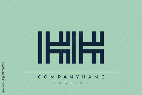 HH minimal line logo. Letter H and H vector line logo design.