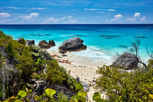 Bermuda island coastal tropical beaches