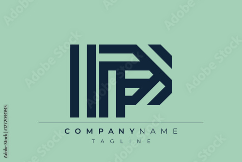 IP minimal line logo. Letter I and P vector line logo design.