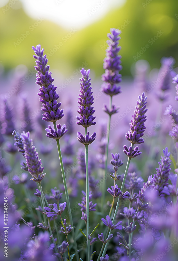 natural lavender herb growth on plantation blossoming by lavender lilac flowers. Ai generated