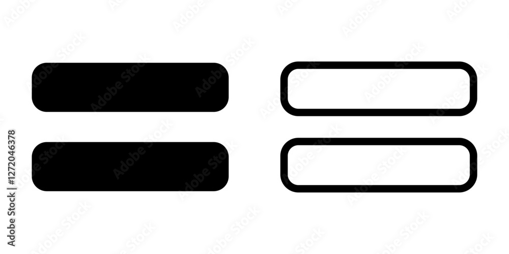 Equal icon set. flat illustration of vector icon on white background